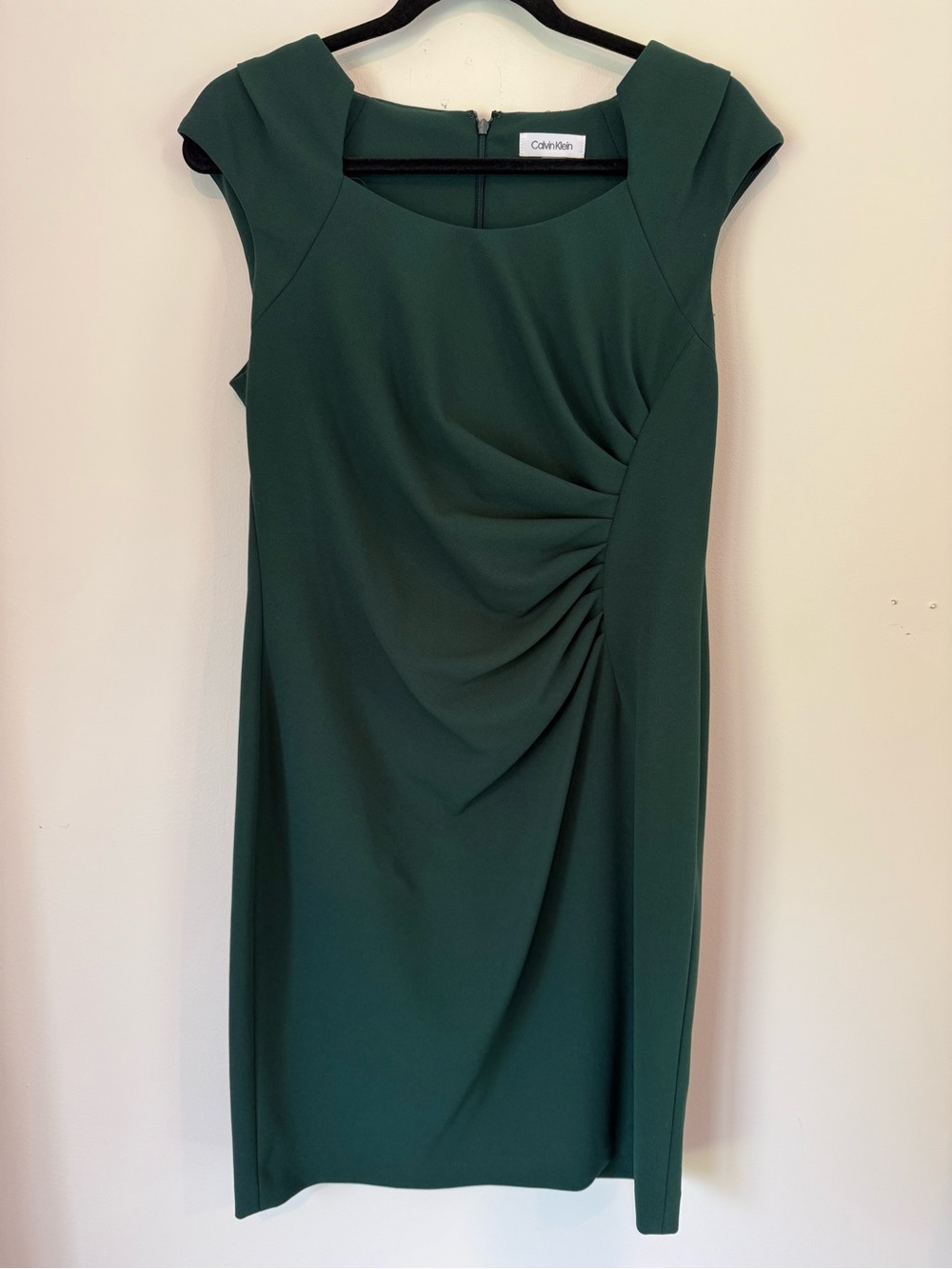 Calvin Klein Emerald Green Cap-Sleeve Sheath Dress